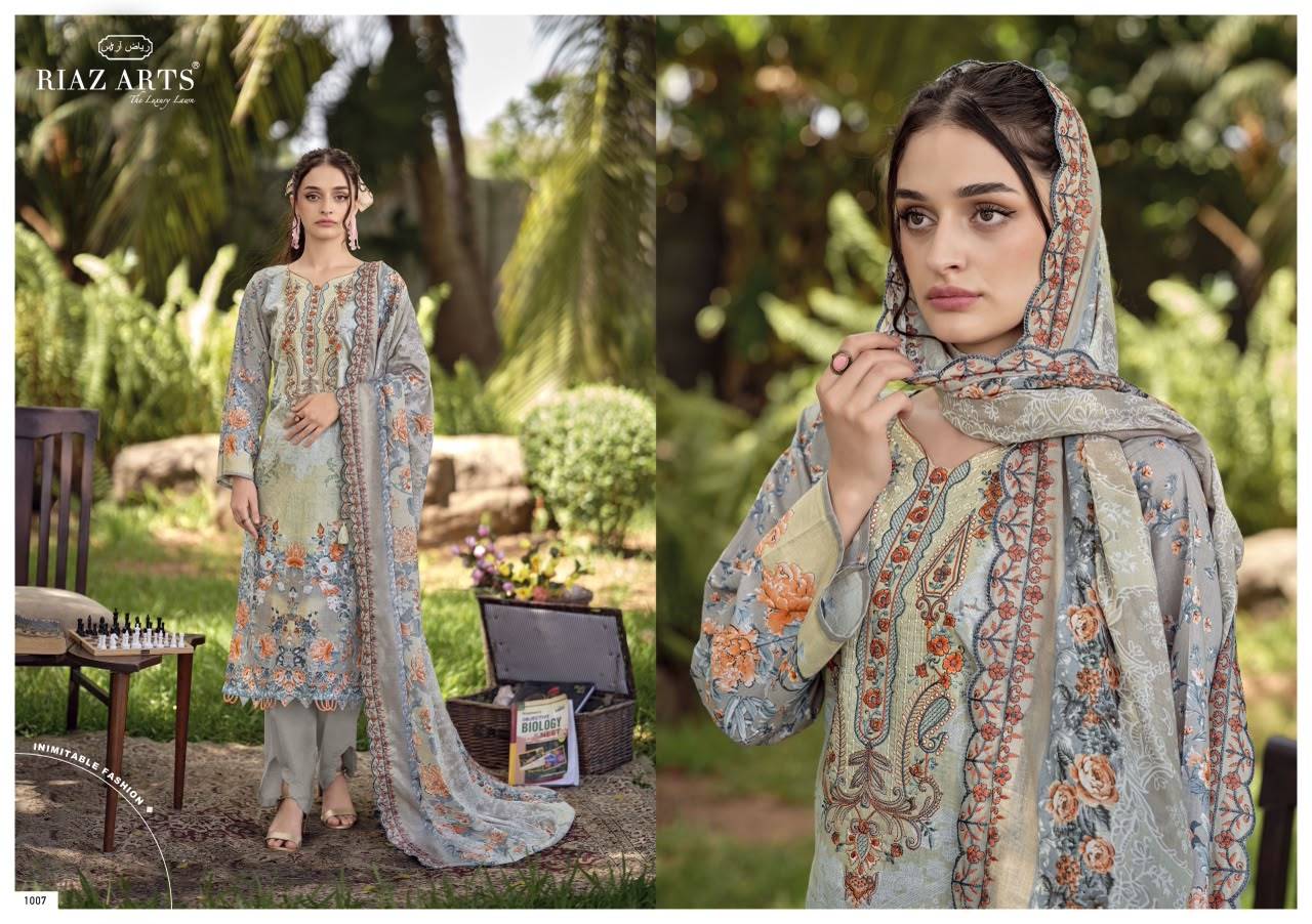 REHMAT By RIAZ ARTS 1001 TO 1008 Series Pakistani Suits Ethnic Wear LAWN COTTON CAMRIC Dresses At Wholesale